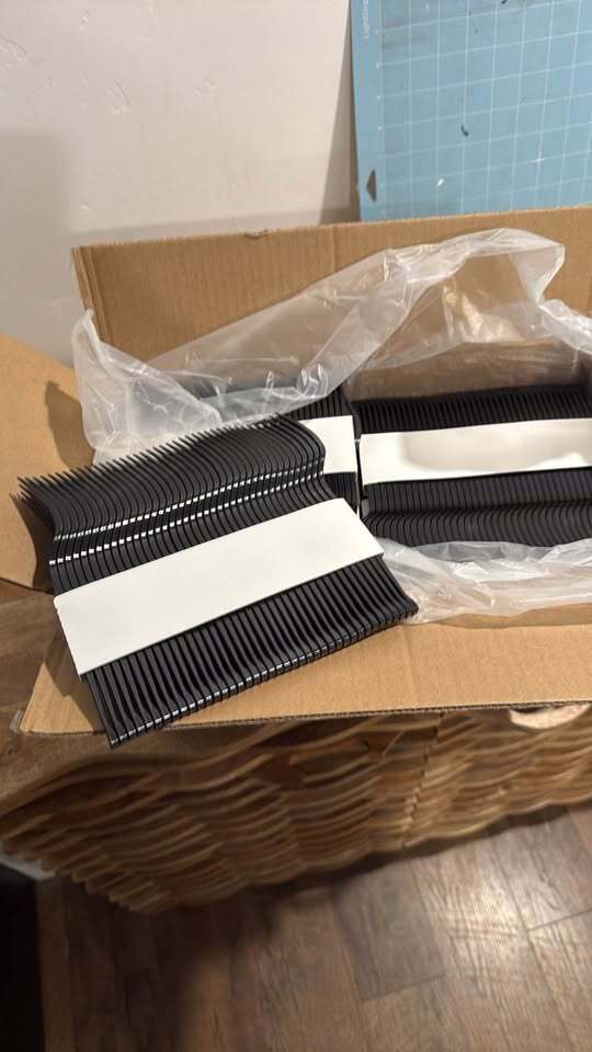 🍴 SmartStock Series‐O Medium‐Weight Plastic Fork Refills – 960 Count (Black)