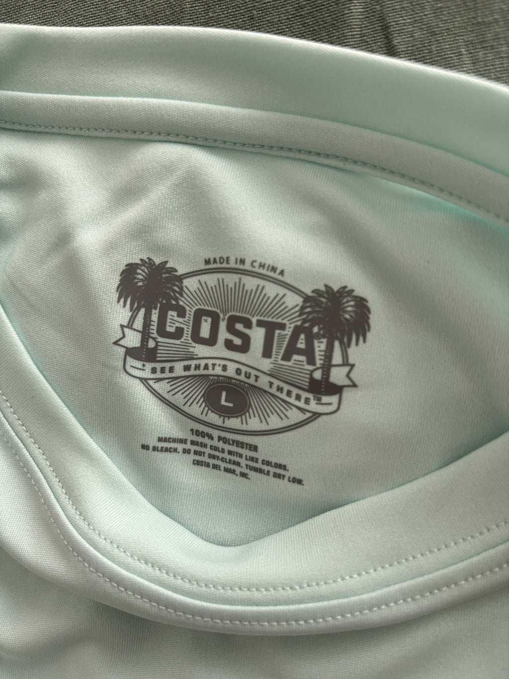 Costa Long Sleeve Performance Shirt Light Green Size L