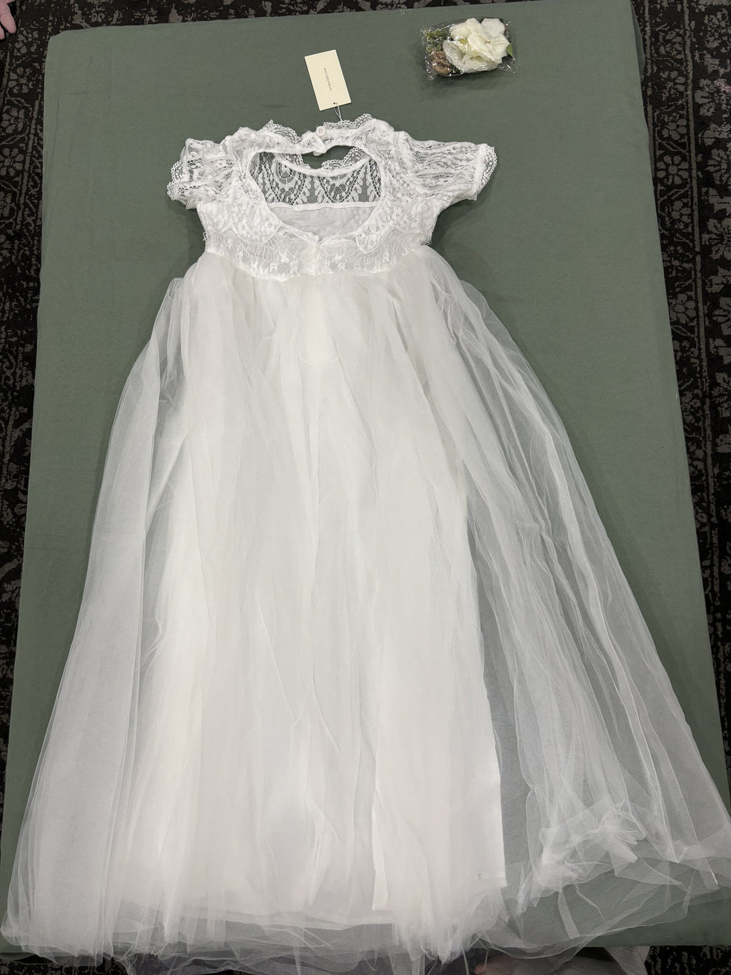Trish Scully Child White Lace and Tulle Dress Size 10 Girls