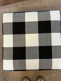🪑 Black & White Checkered Cube Ottoman