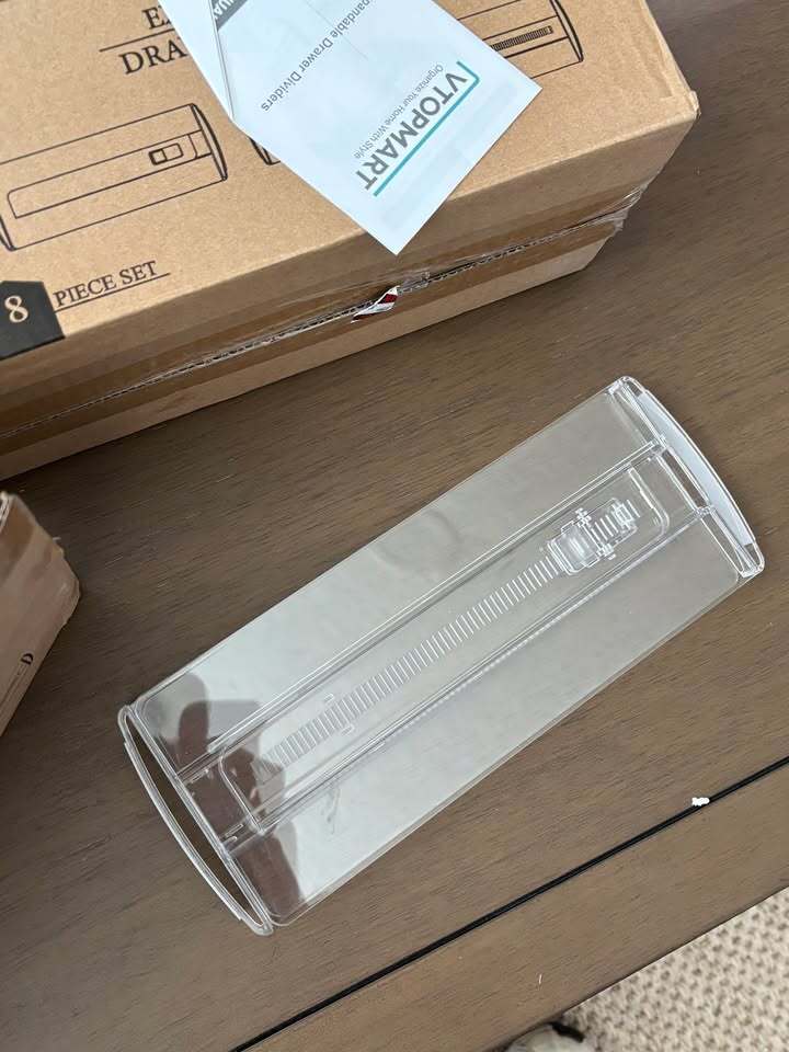 Vtopmart Expandable Clear Plastic Drawer Dividers 8-Piece Set