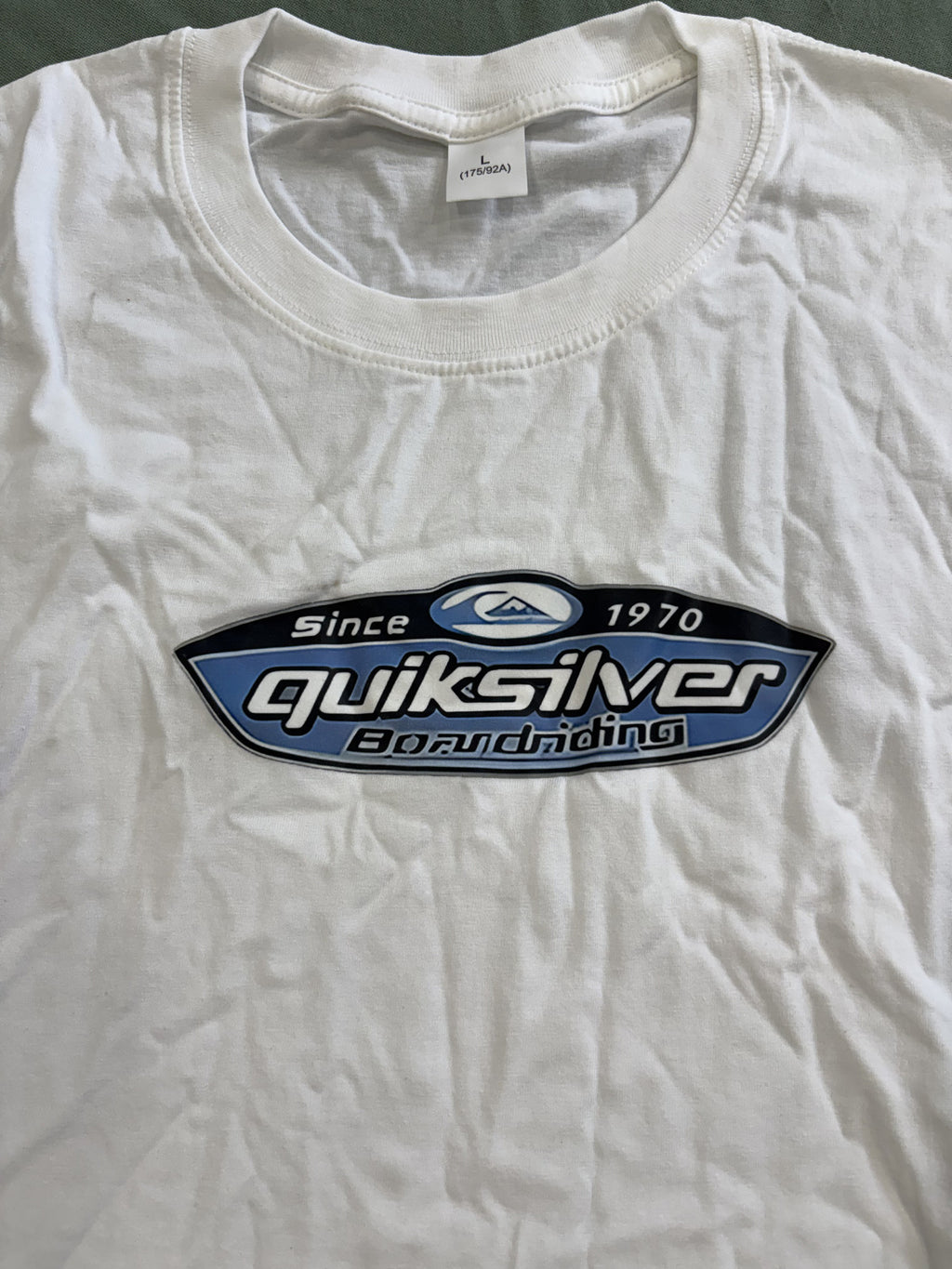 Quiksilver White Boardriding Logo T-Shirt Size Large
