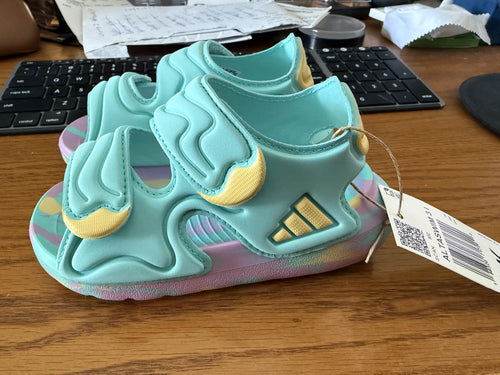 Adidas Altaswim 3I Kids Sandals Size 7K NWT - Aqua Tie-Dye