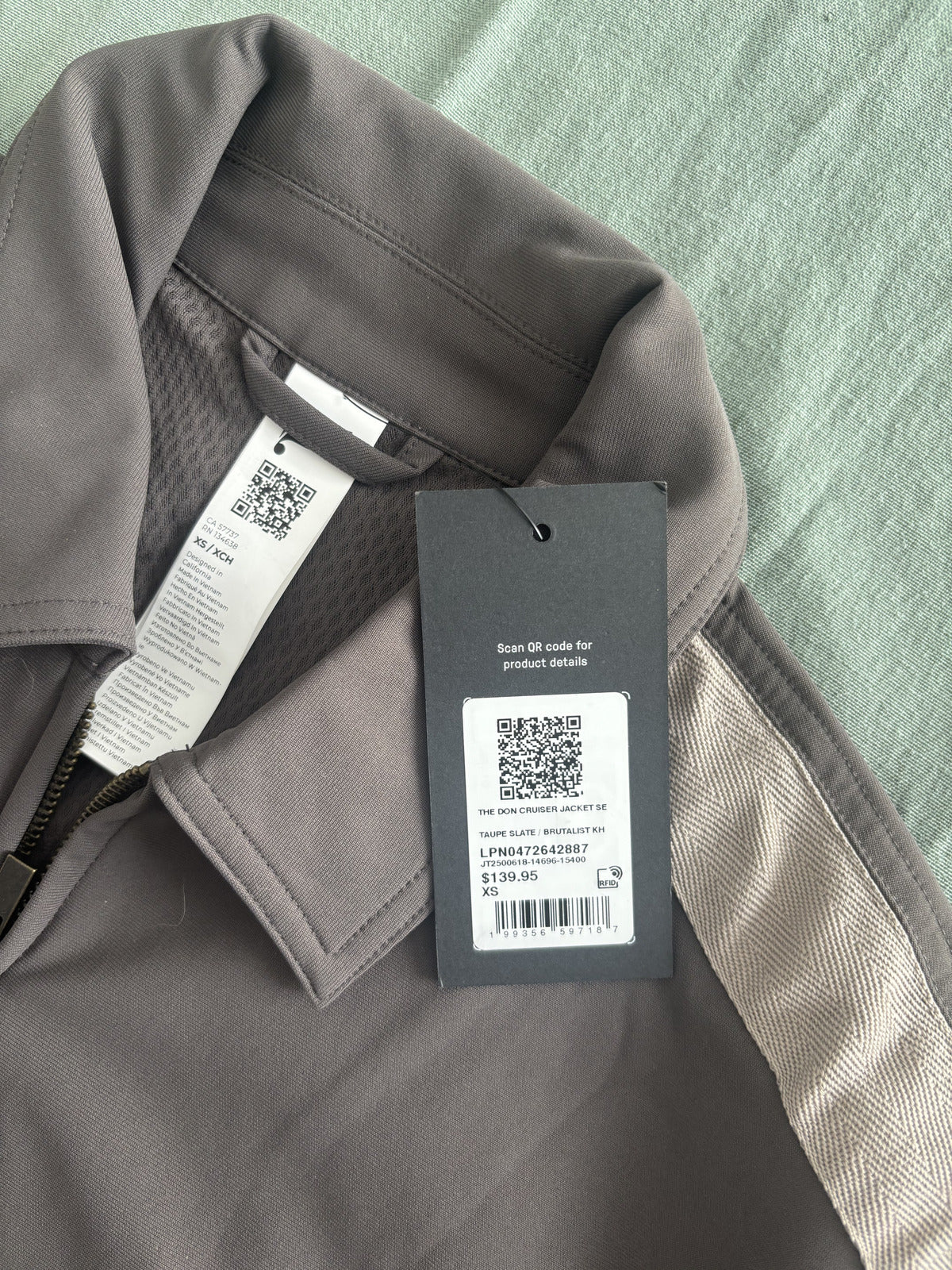 Men's Brown Track Jacket with Beige Stripes, Size XS