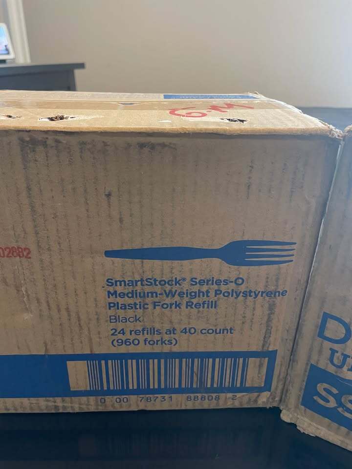 🍴 SmartStock Series‐O Medium‐Weight Plastic Fork Refills – 960 Count (Black)