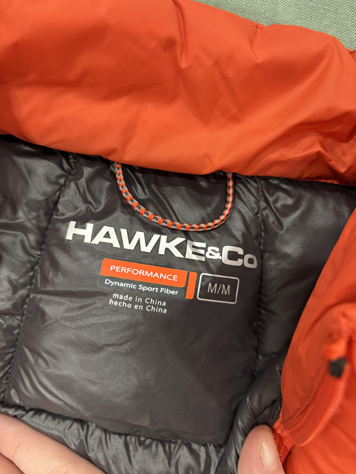 Hawke & Co Men's Performance Orange Primaloft Packable Puffy