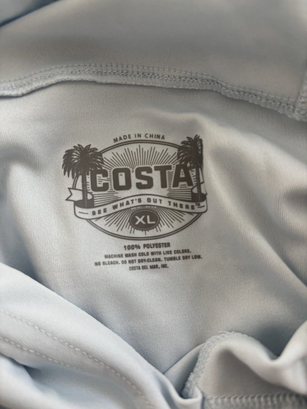 Costa Technical Hooded Long Sleeve Shirt XL Arctic Blue UV