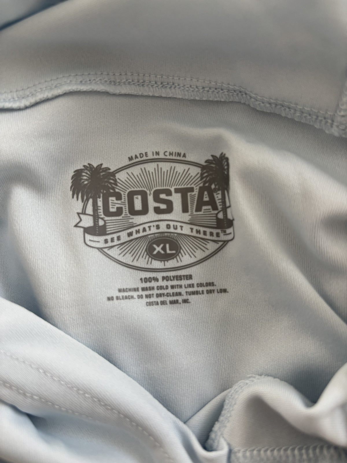 Costa Technical Hooded Long Sleeve Shirt XL Arctic Blue UV