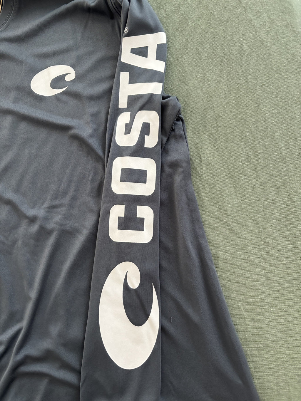 Costa Technical Crew Long Sleeve Shirt Medium Gray Polyester