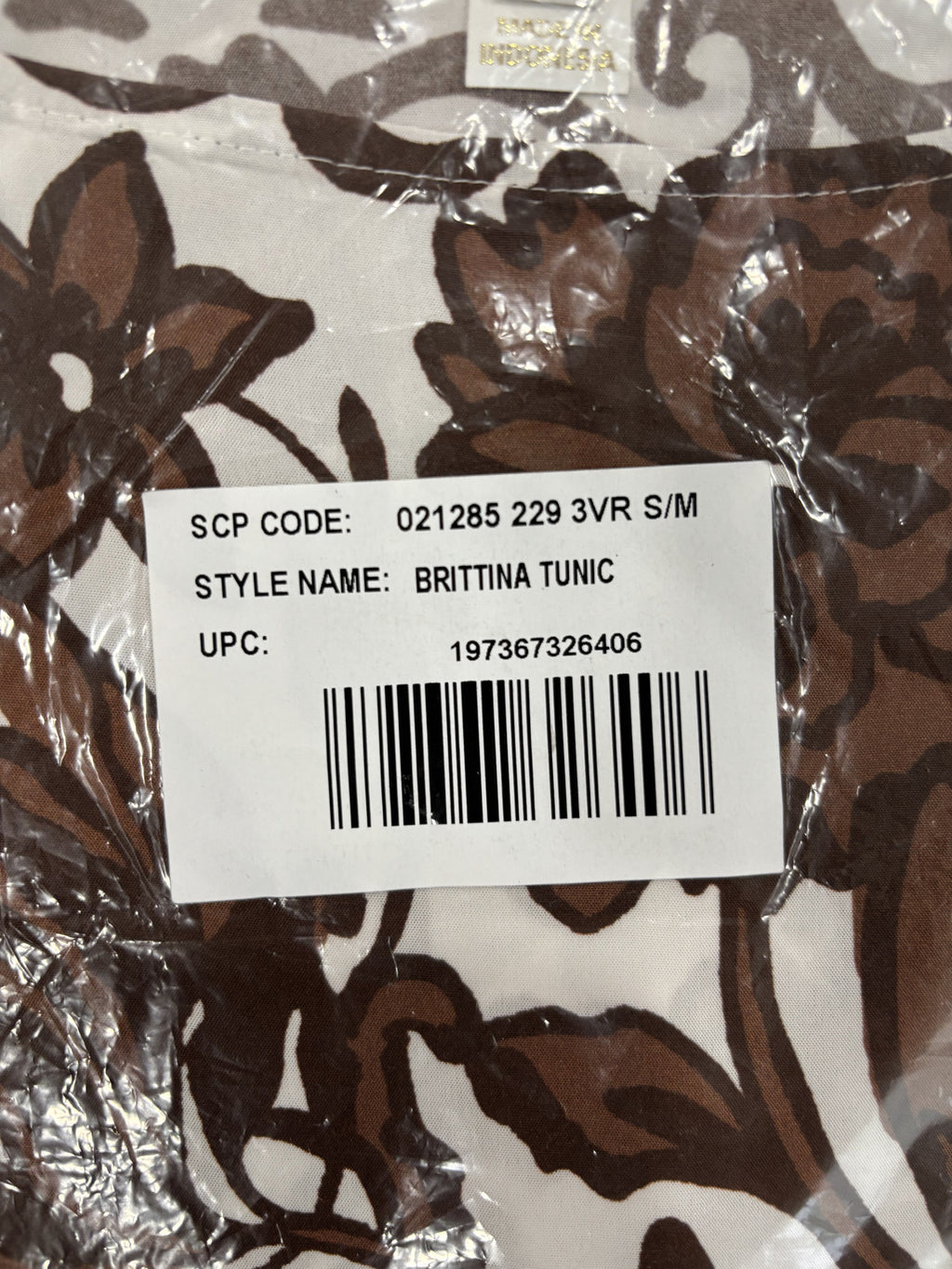 Lilly Pulitzer Britina Tunic Brown Floral Print Size S/M