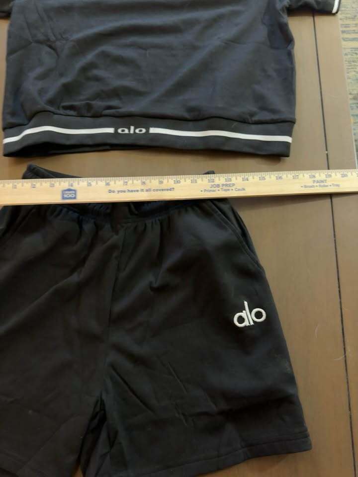 Two-Piece Black Short Set/ Womens size Large