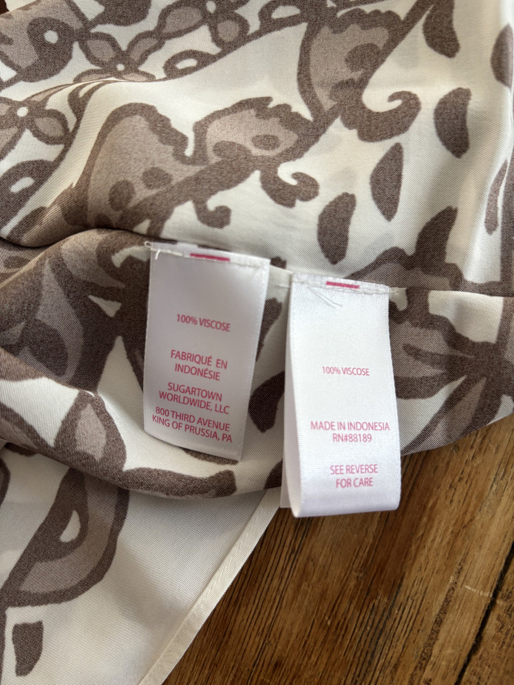 Lilly Pulitzer Brown Floral Patterned Tunic Top L/XL