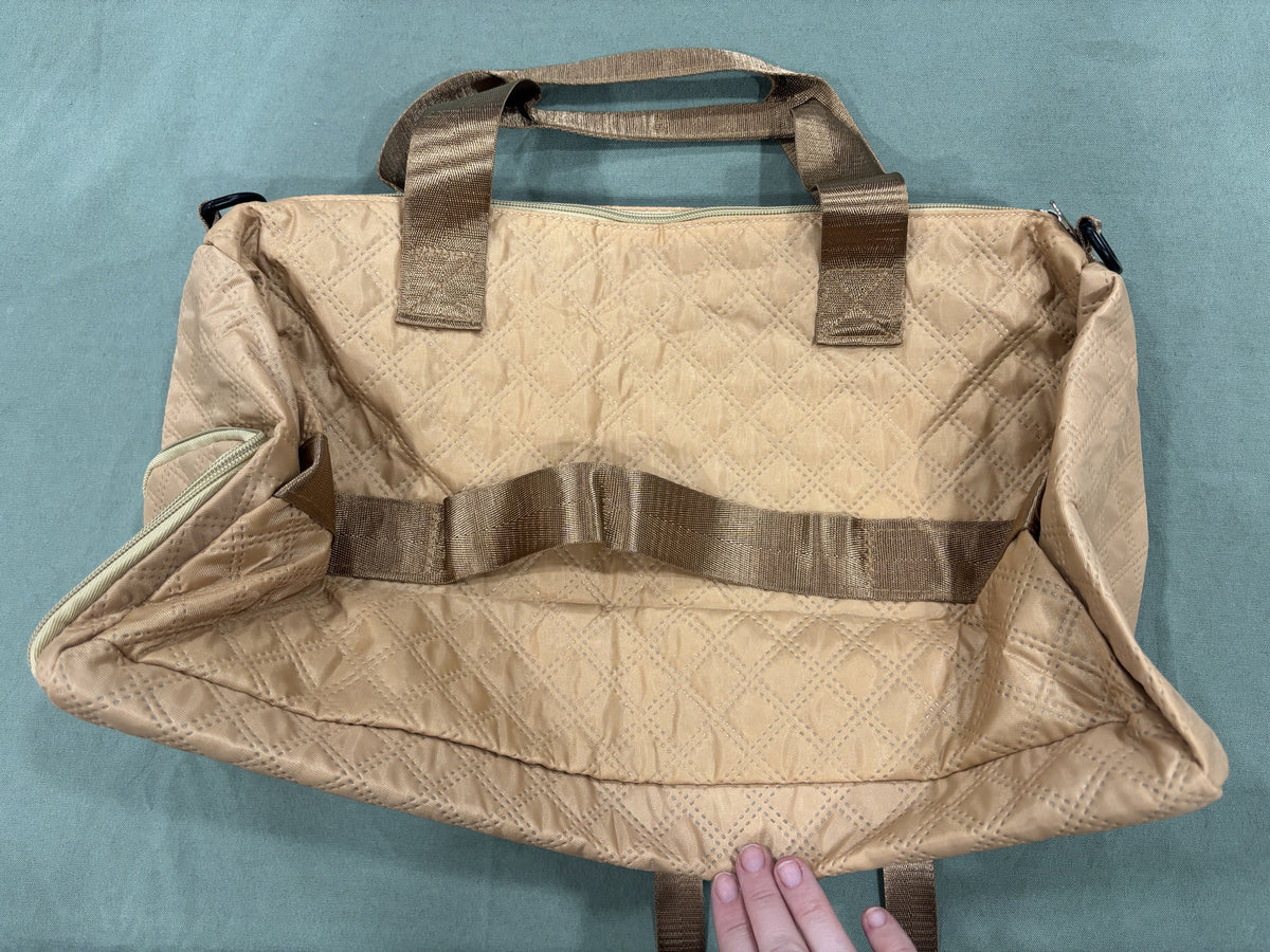 ZUOMANNI Beige Quilted Shoulder and Handbag with Multiple Pk