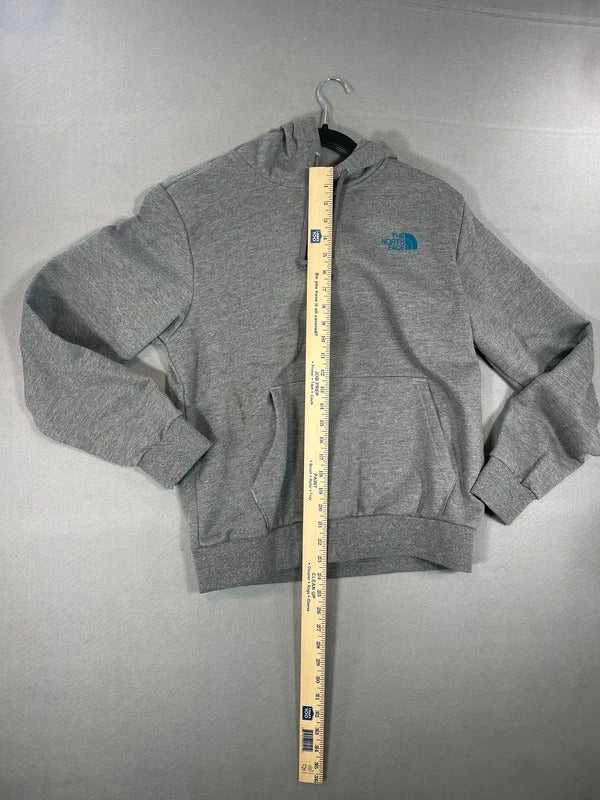 The North Face Gray Hoodie with Logo Print and Front Pocket