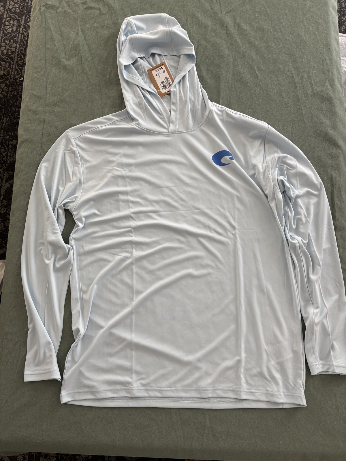 Costa Technical Hooded Long Sleeve Shirt XL Arctic Blue UV