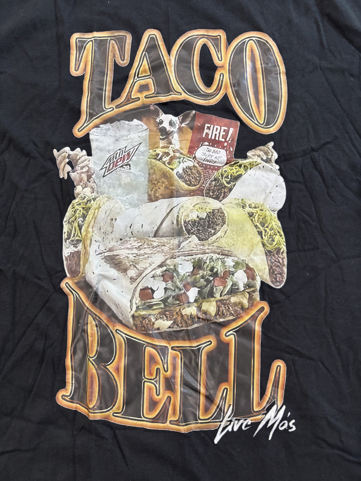 Taco Bell Live Mas Graphic T-Shirt Large Black