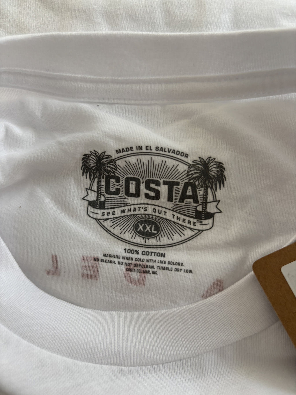 Costa White Short Sleeve Crew Neck T-Shirt XXL Logo Print