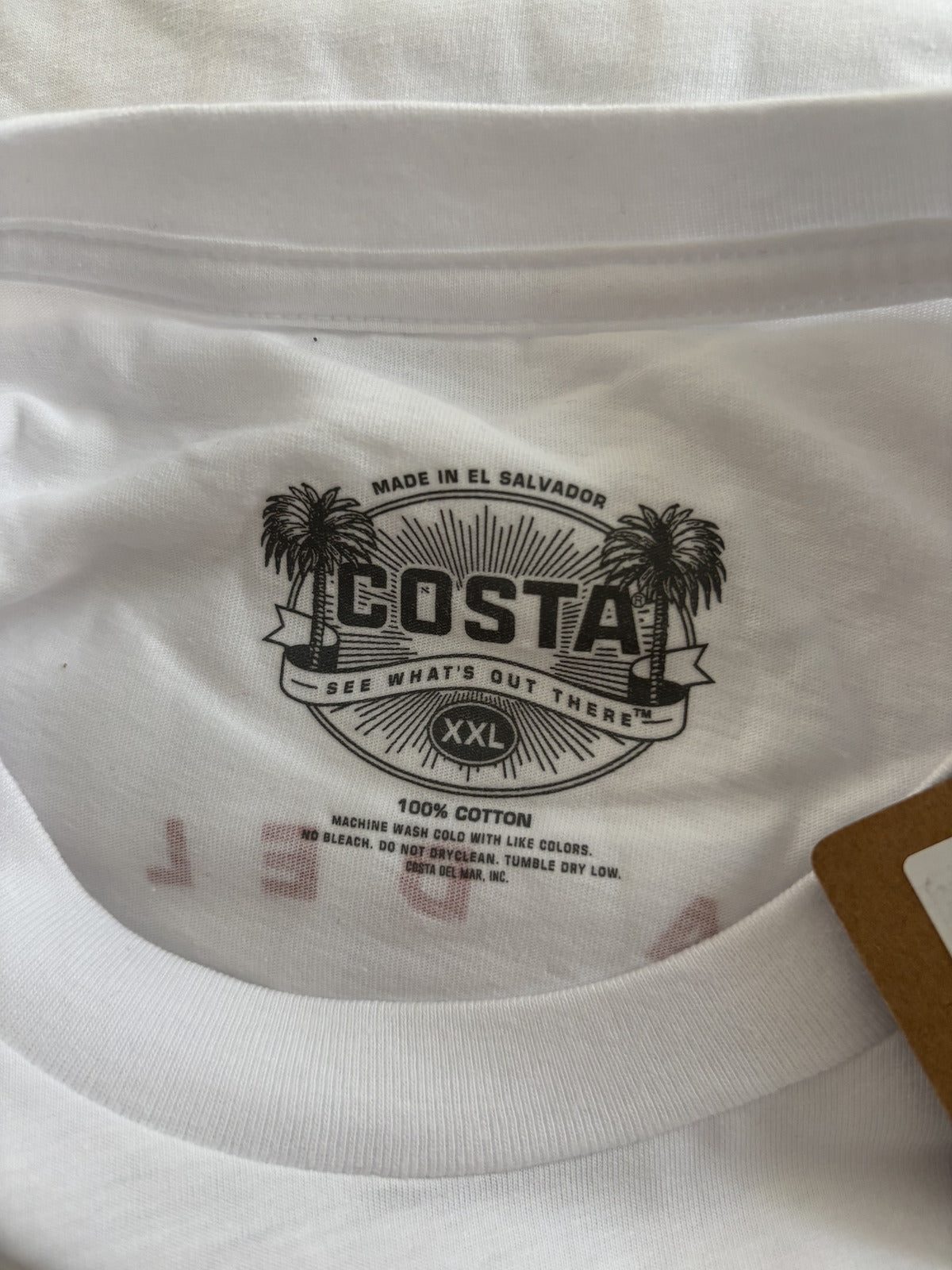 Costa White Short Sleeve Crew Neck T-Shirt XXL Logo Print