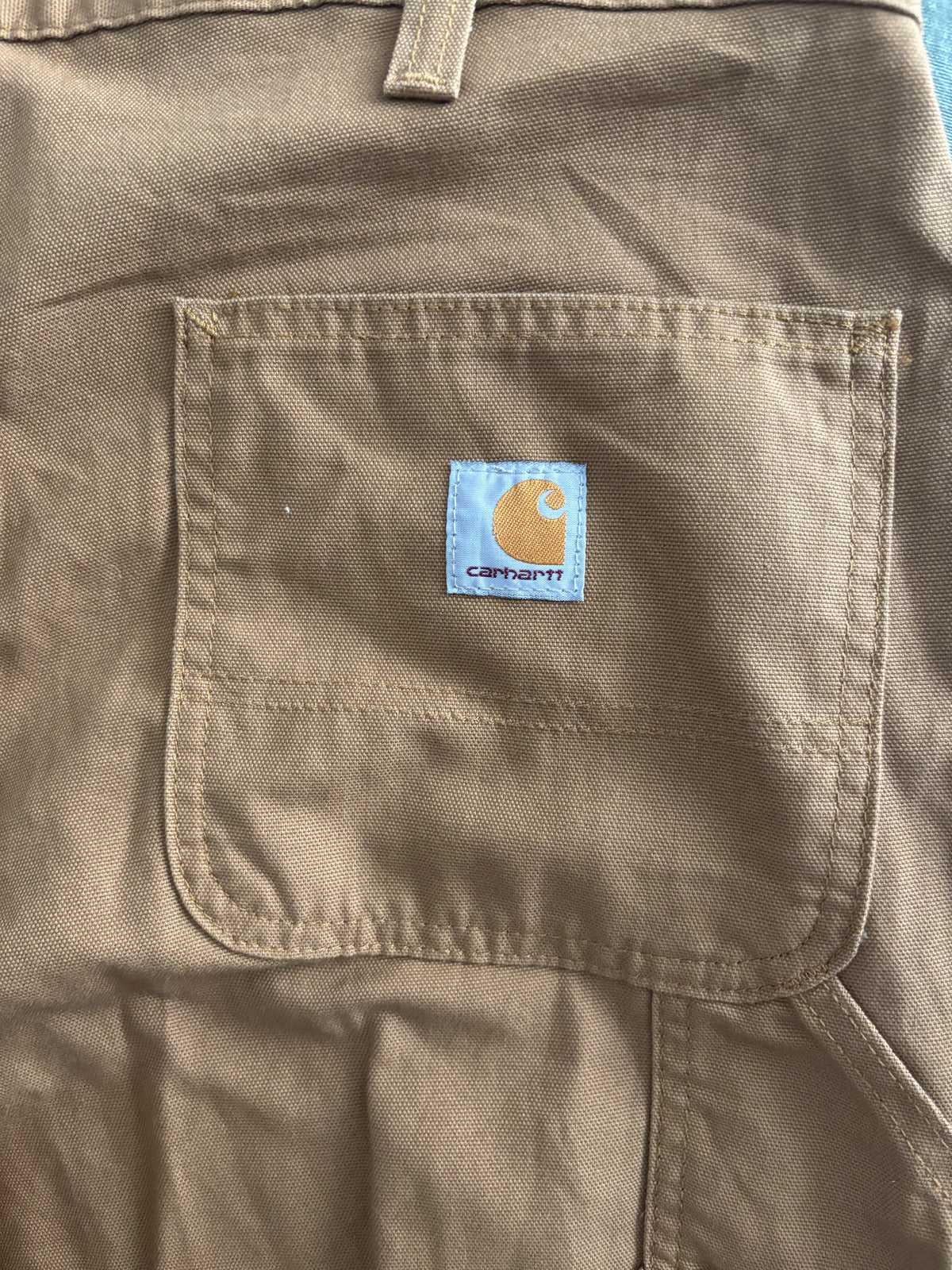 Carhartt Dungaree Fit Work Pants 36x34 Brown Heavy Duty