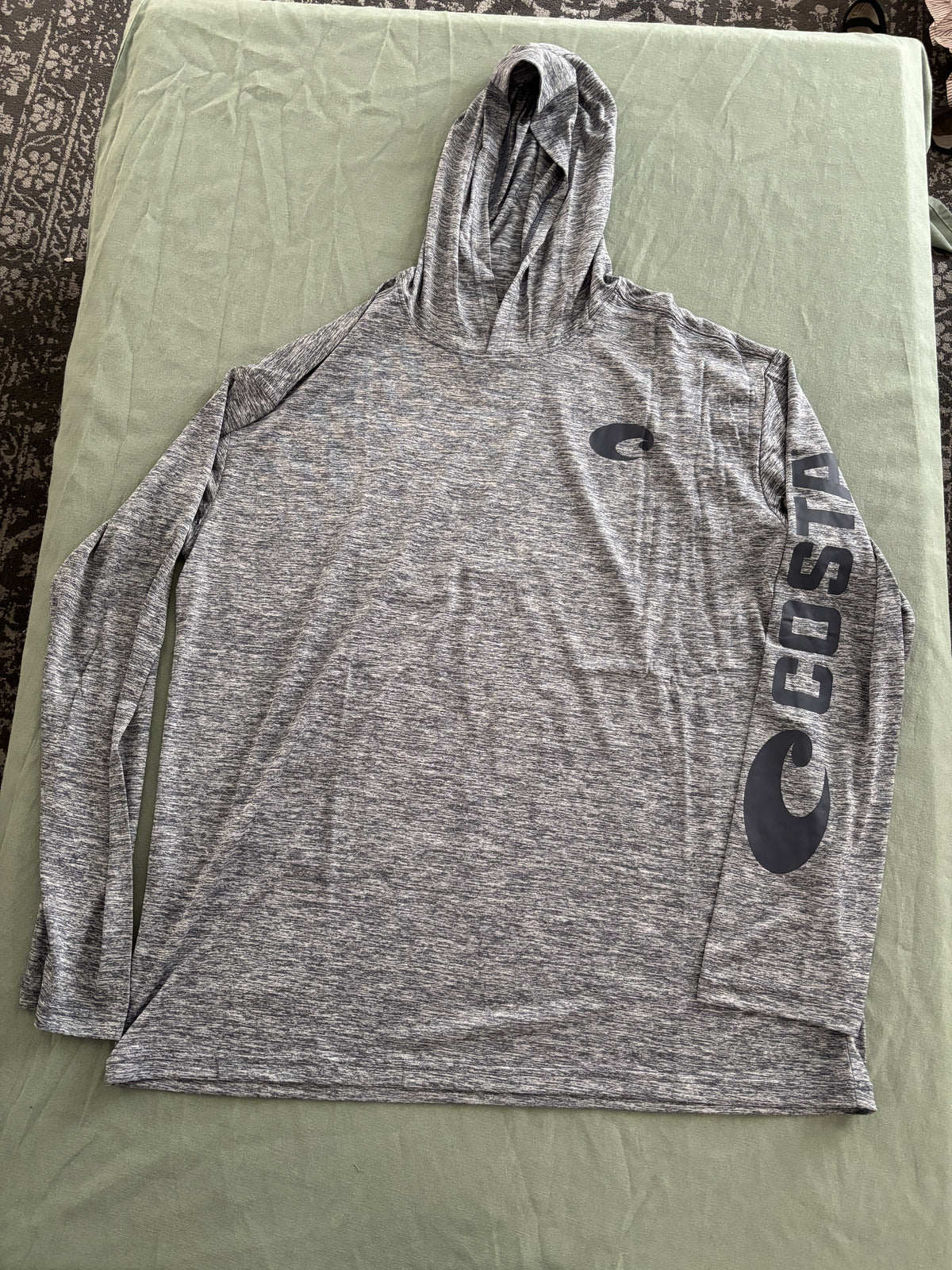 Costa Men's Gray Hooded Long Sleeve Performance Size XXL