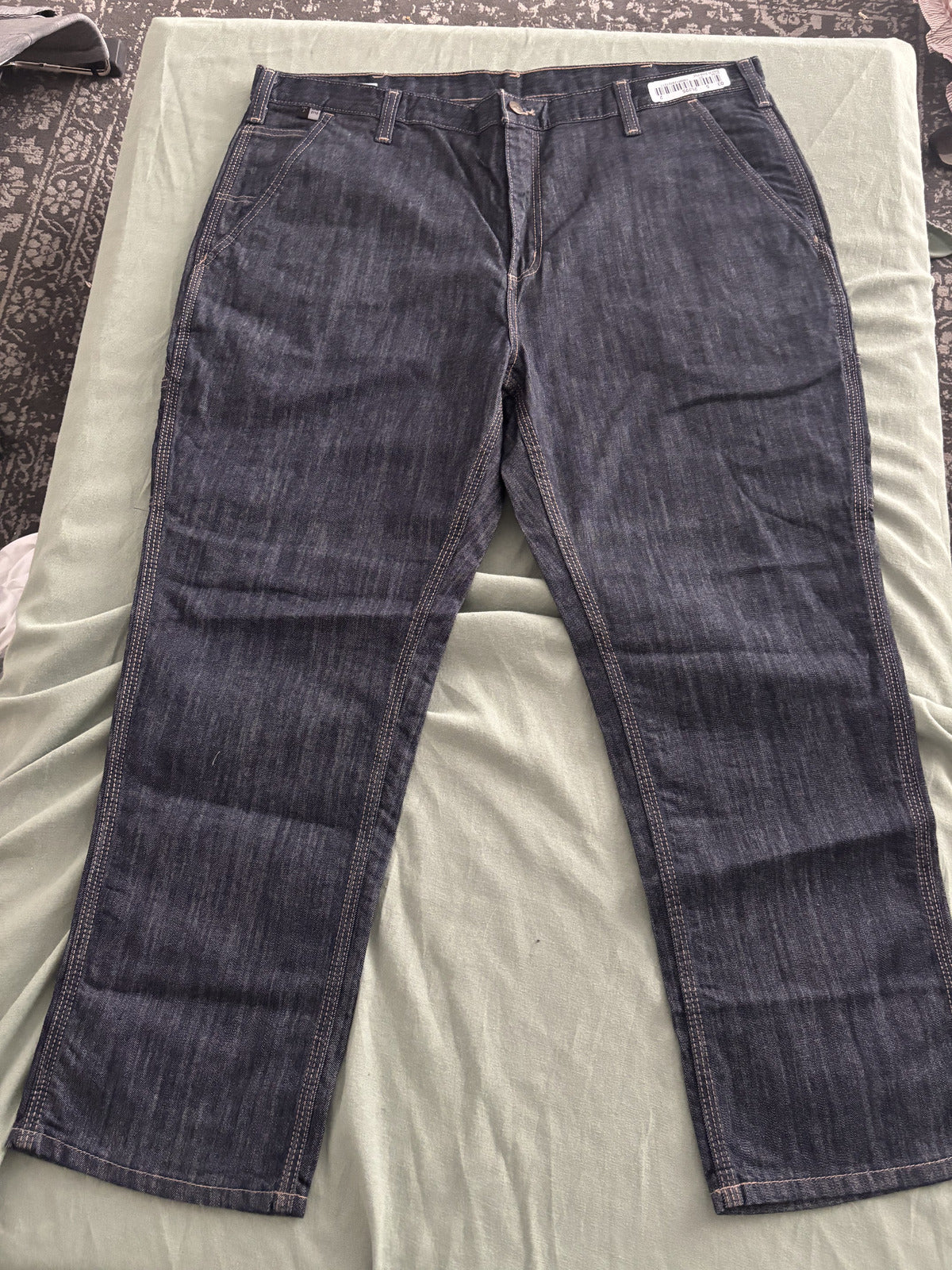 Carhartt Men's Dark Denim Work Pants Size 42x28 with Utility