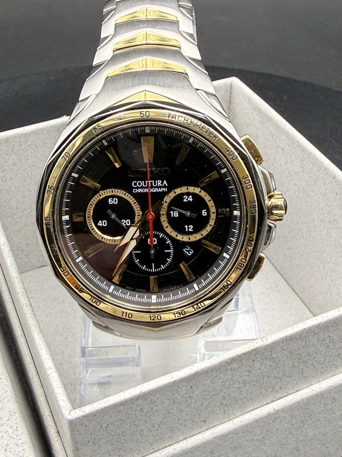 Seiko Coutura Chronograph Two‑Tone Stainless Watch 7T12‑0DF0 — Sapphire Crystal