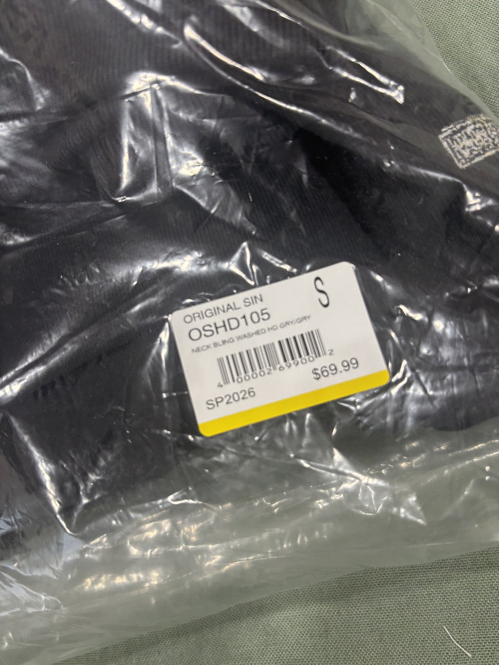 Original Sin Black Hoodie with Cross Chains Print Size Small