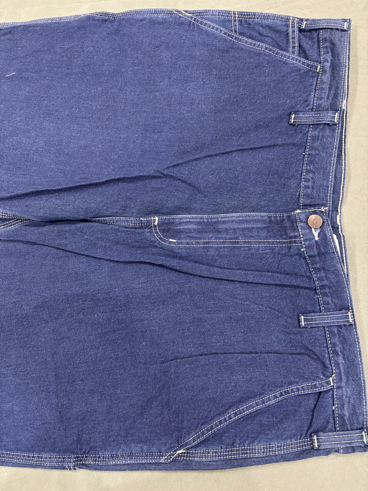 Carhartt Denim Dungaree Pants Size 42x30 Blue Heavy Duty