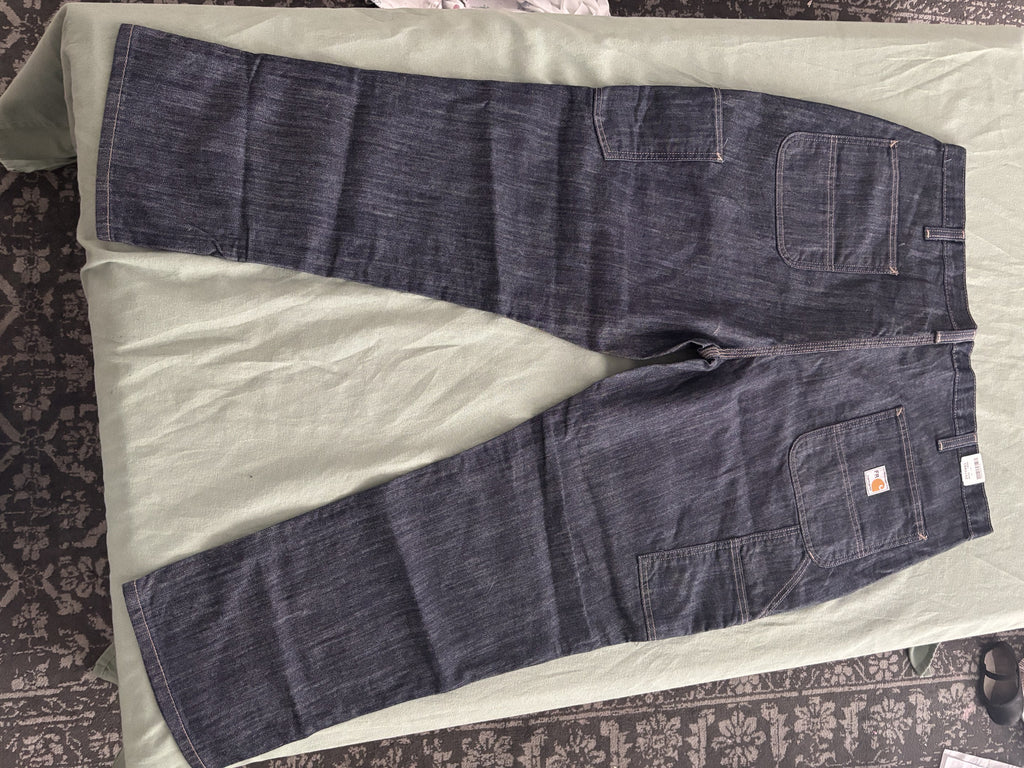 Carhartt Men's Dark Denim Work Pants Size 42x28 with Utility