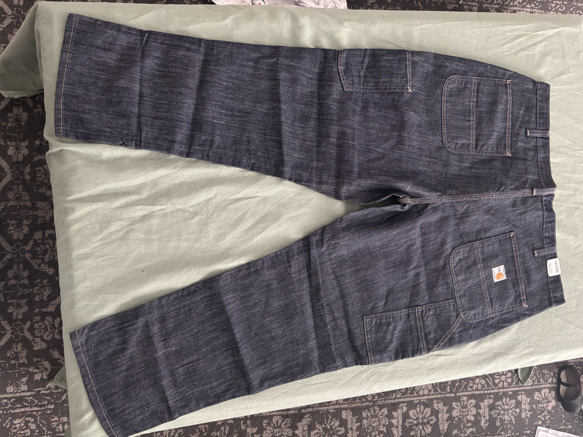Carhartt Men's Dark Denim Work Pants Size 42x28 with Utility
