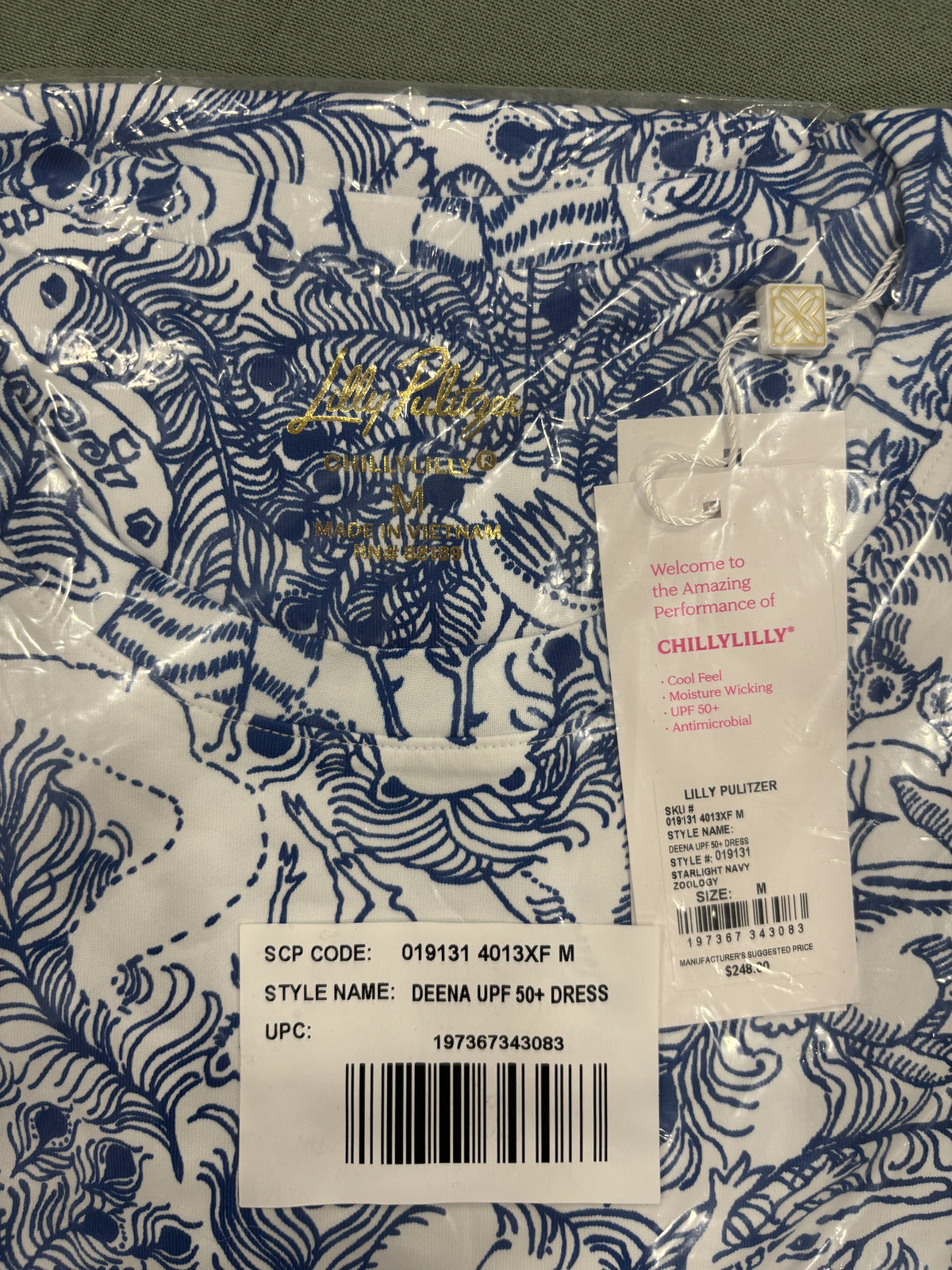 Lilly Pulitzer Blue and White Maxi Dress - Medium