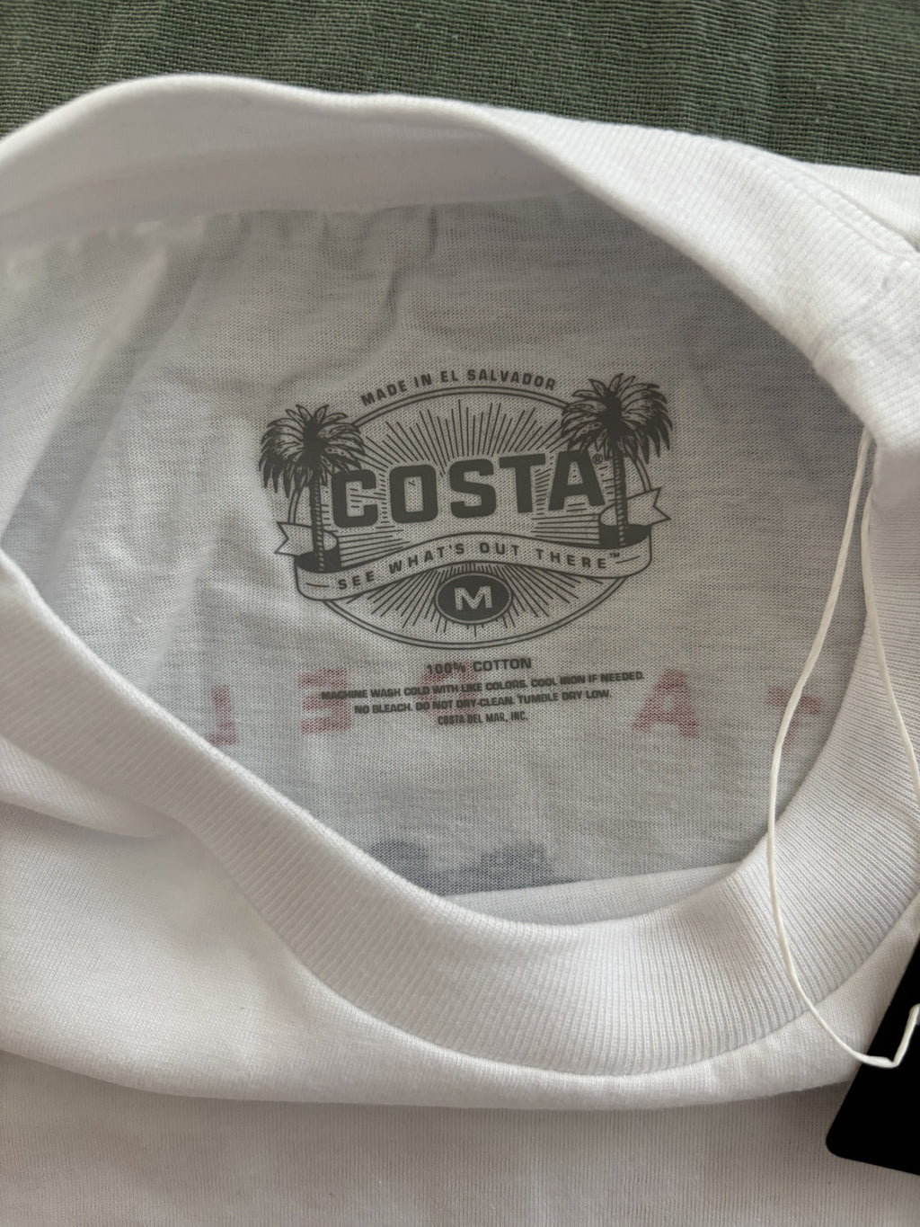 Costa White Short Sleeve T-Shirt Medium
