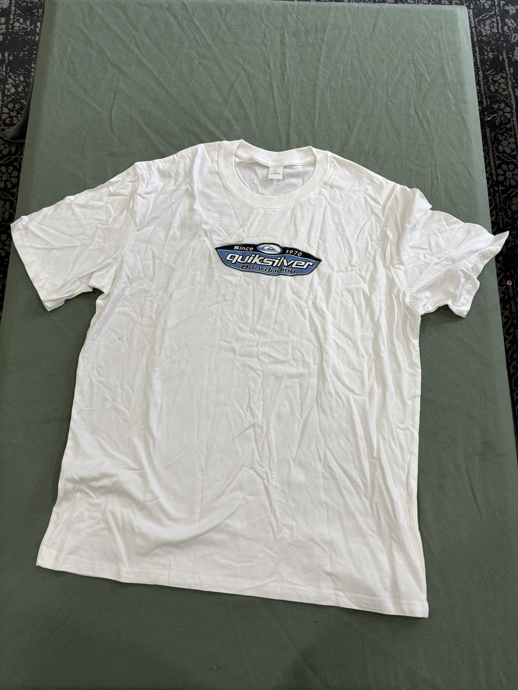 Quiksilver White Boardriding Logo T-Shirt Size Large