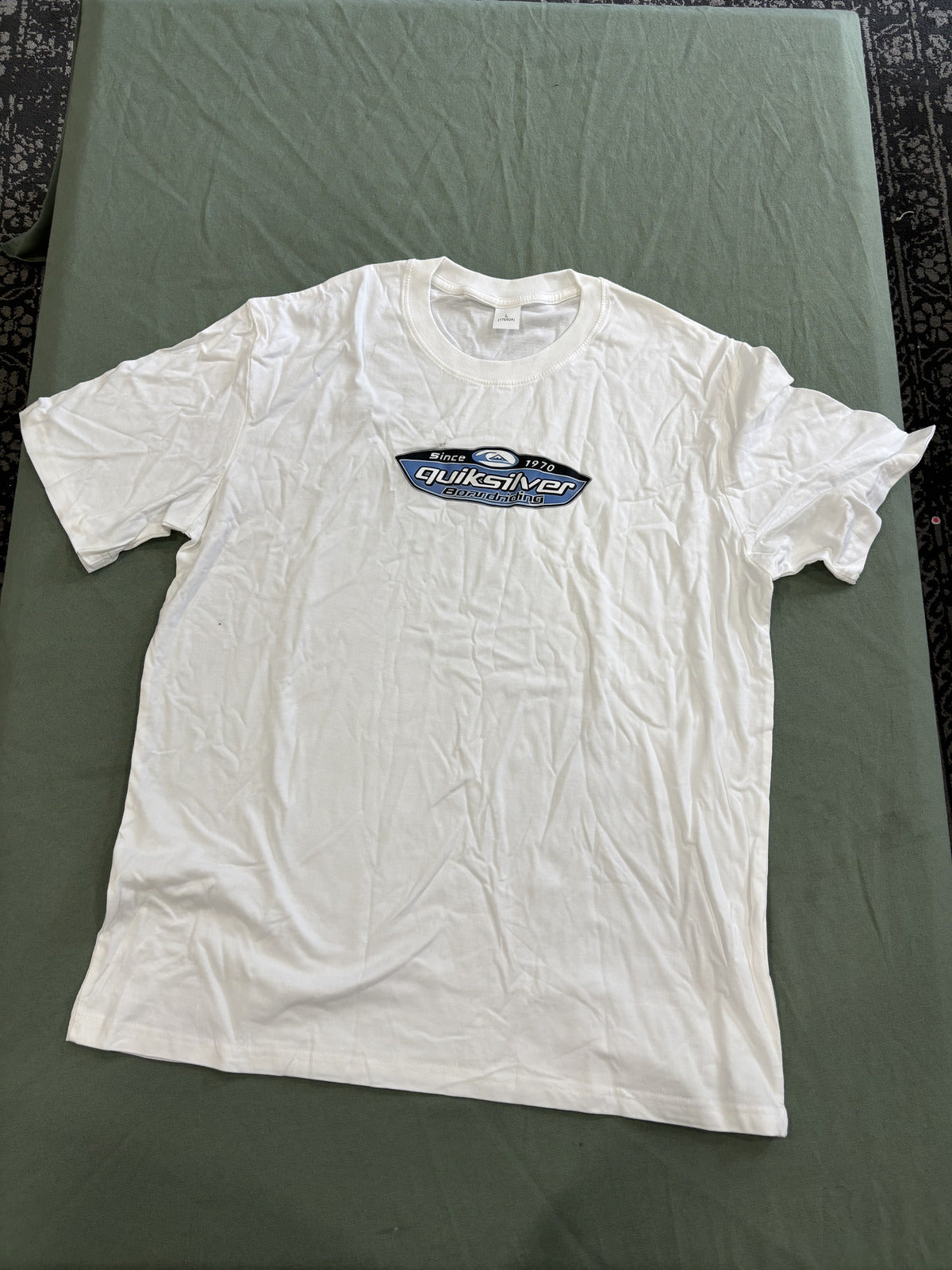 Quiksilver White Boardriding Logo T-Shirt Size Large