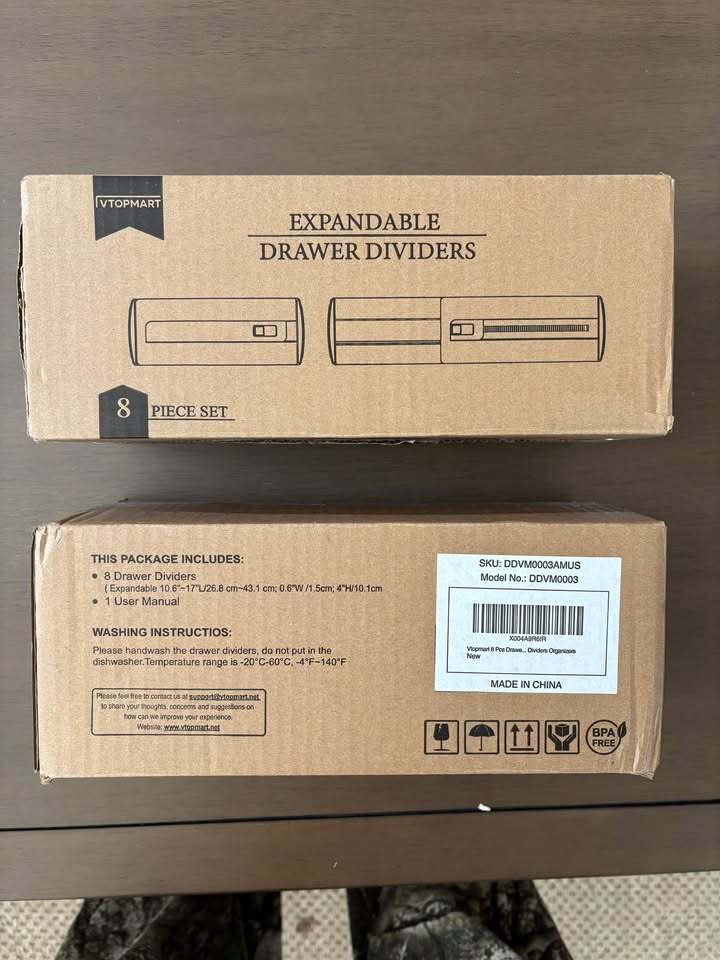 Vtopmart Expandable Clear Plastic Drawer Dividers 8-Piece Set