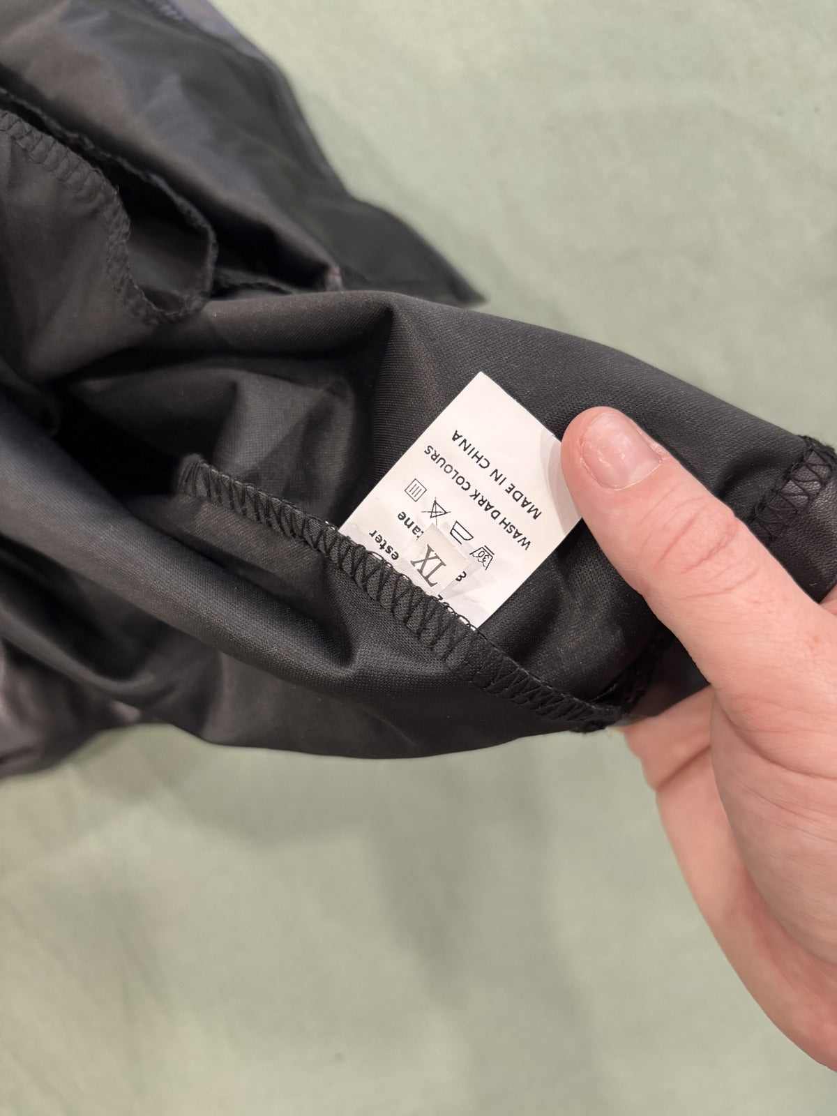 Black Faux Leather Mini Skirt with Lace-Up Detail - Size XL