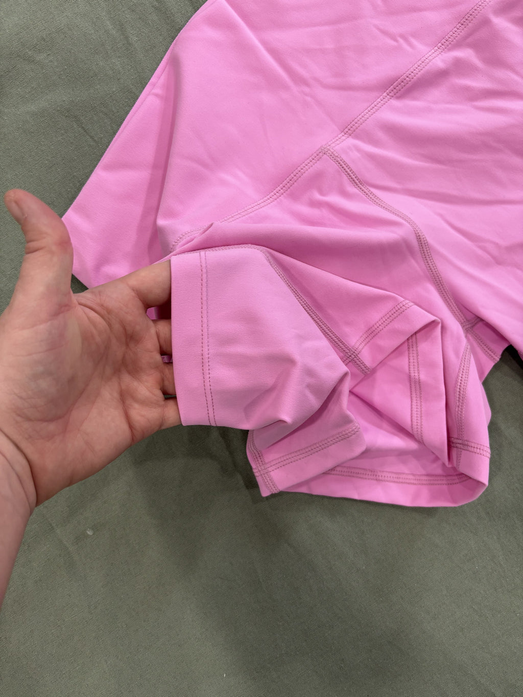 Pink Athletic High-Waisted Workout Shorts with Side Pocket S/M