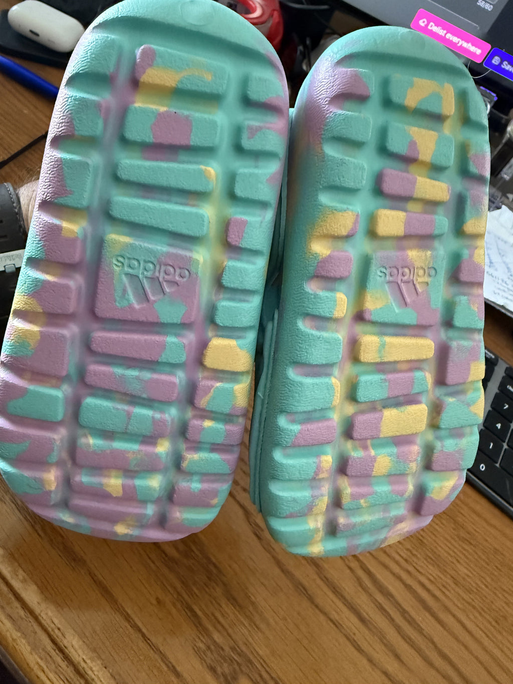 Adidas Altaswim 3I Kids Sandals Size 7K NWT - Aqua Tie-Dye