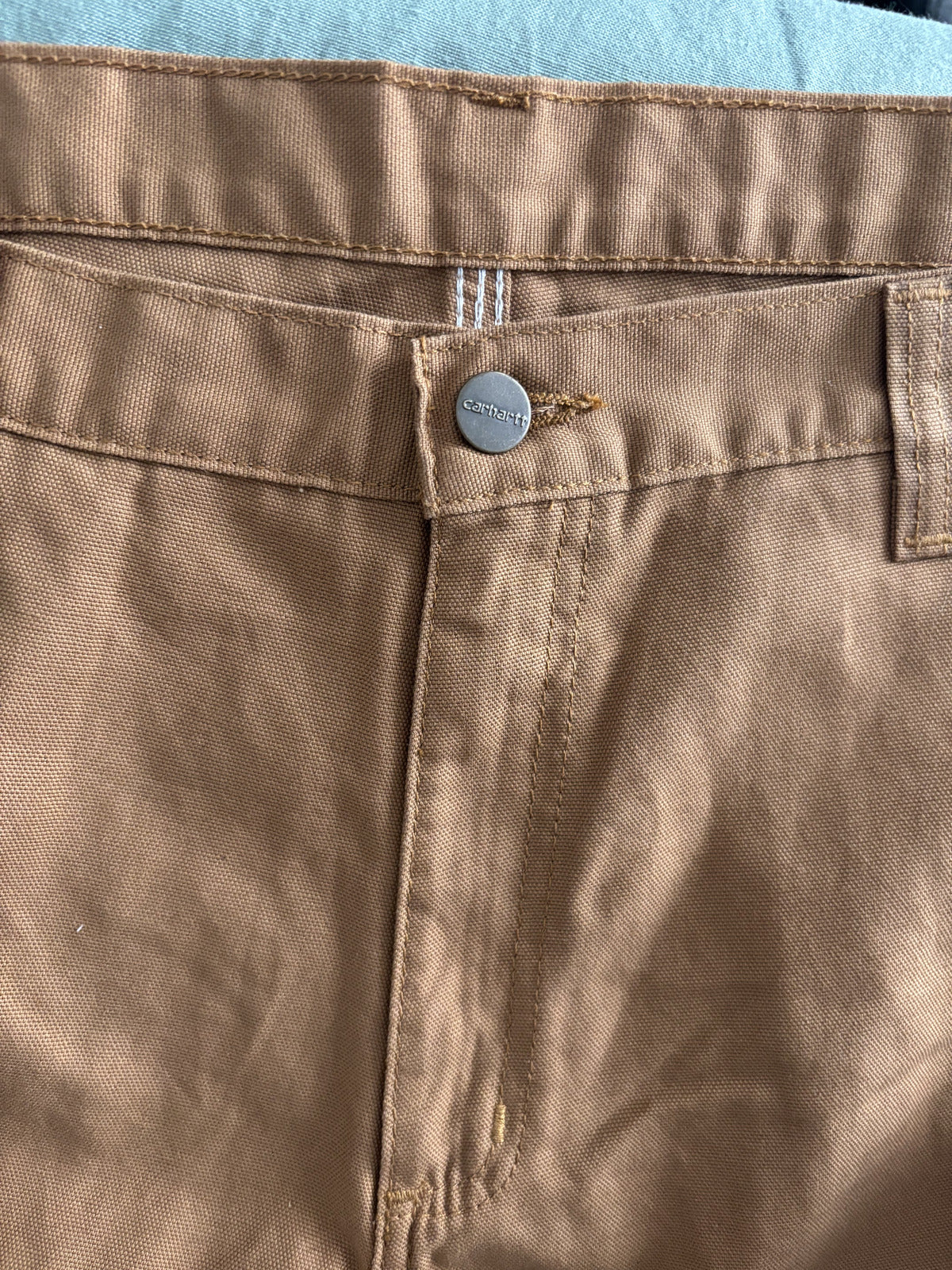 Carhartt Dungaree Fit Work Pants 36x34 Brown Heavy Duty