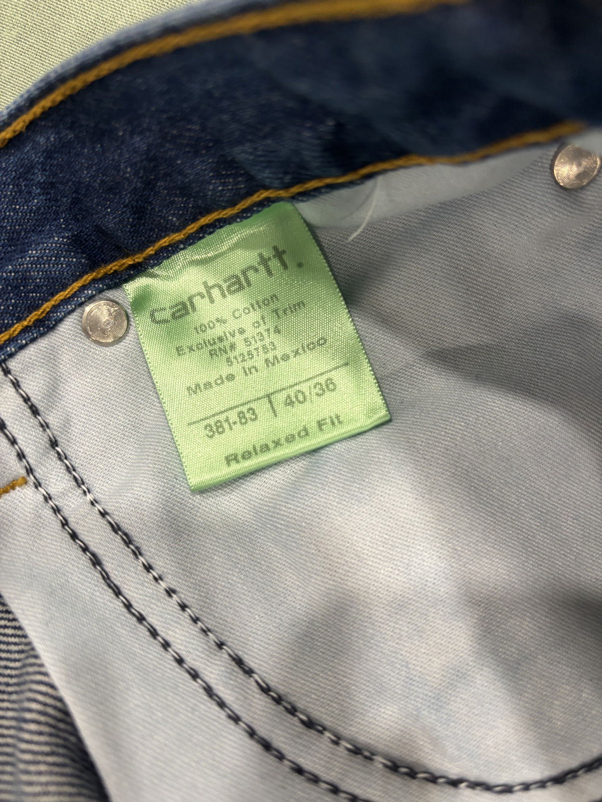 Carhartt Relaxed Fit Blue Denim Jeans Size 40/36