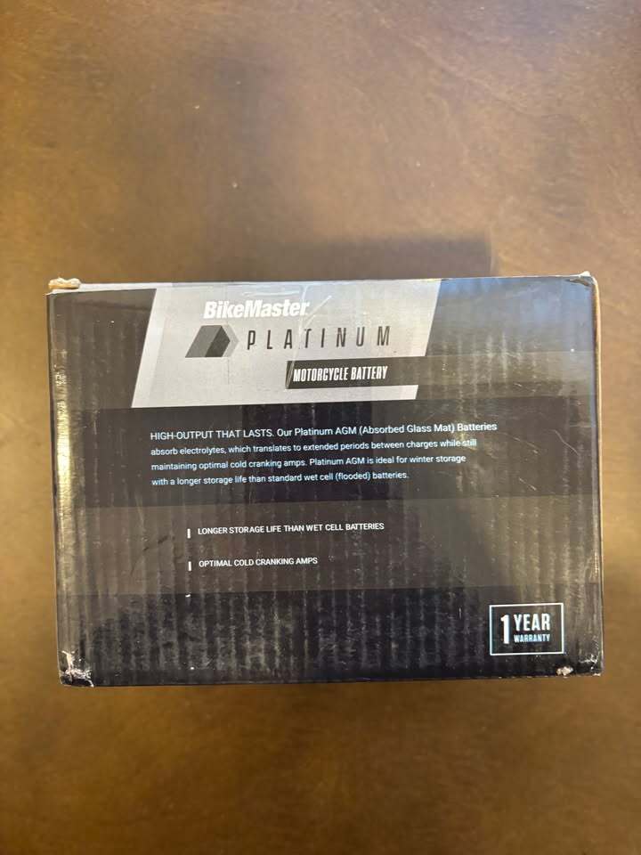 BikeMaster Platinum MS12-14ZS Motorcycle Battery AGM Power