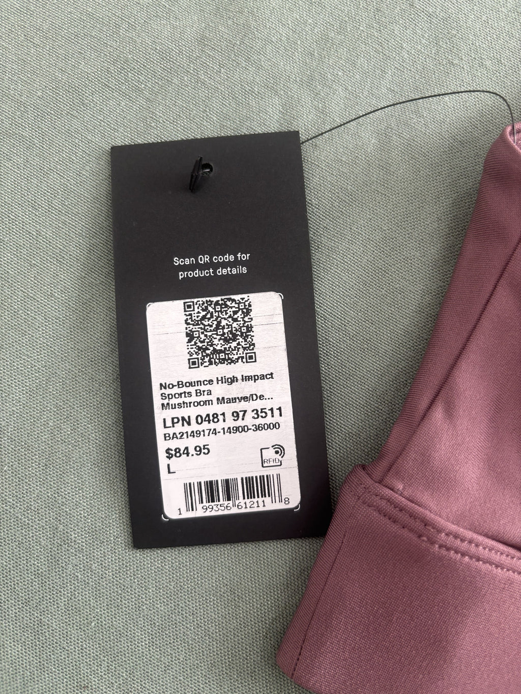 Fabletics No-Bounce High Impact Sports Bra Size L/10 Mauve