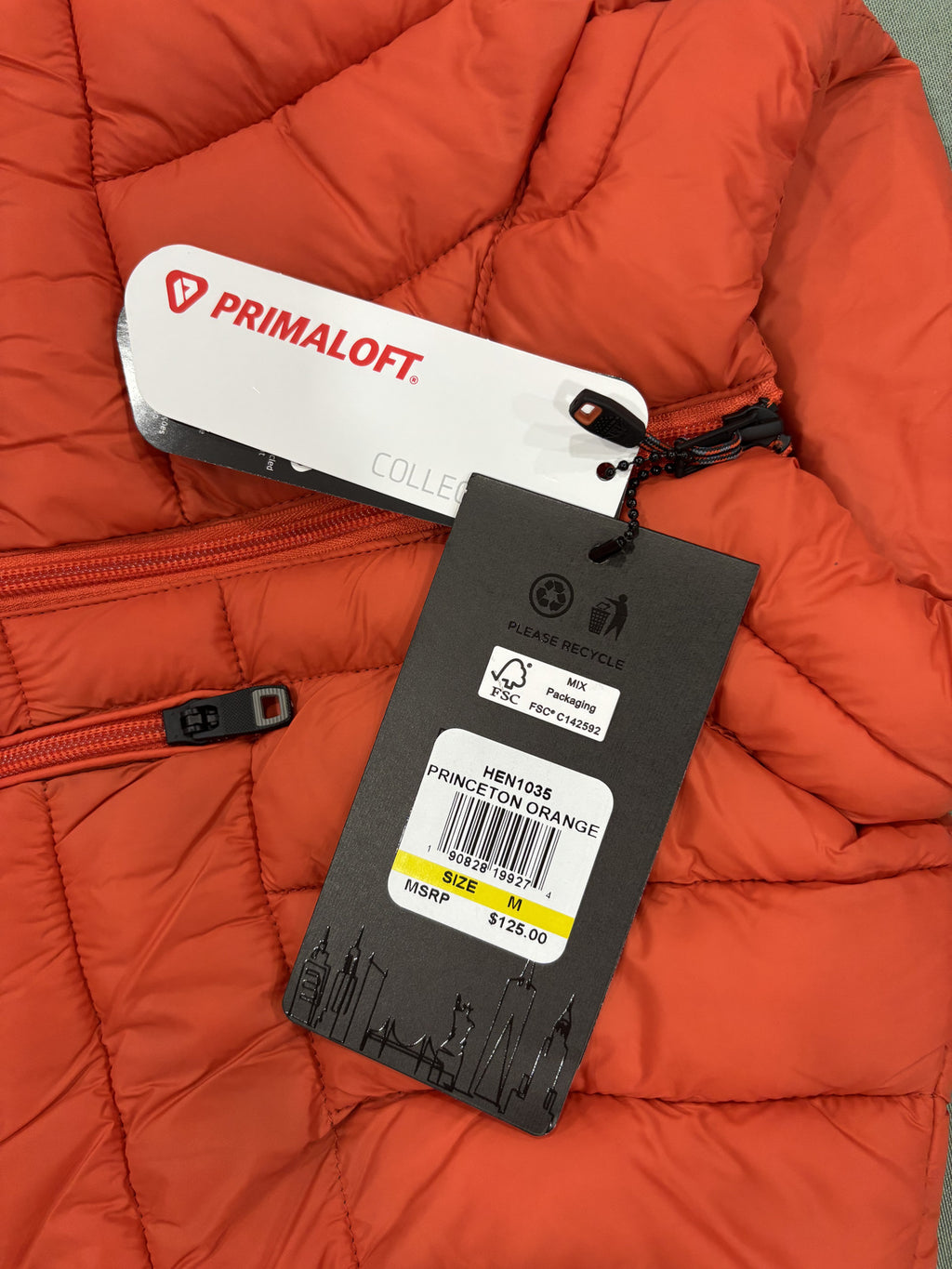 Hawke & Co Men's Performance Orange Primaloft Packable Puffy