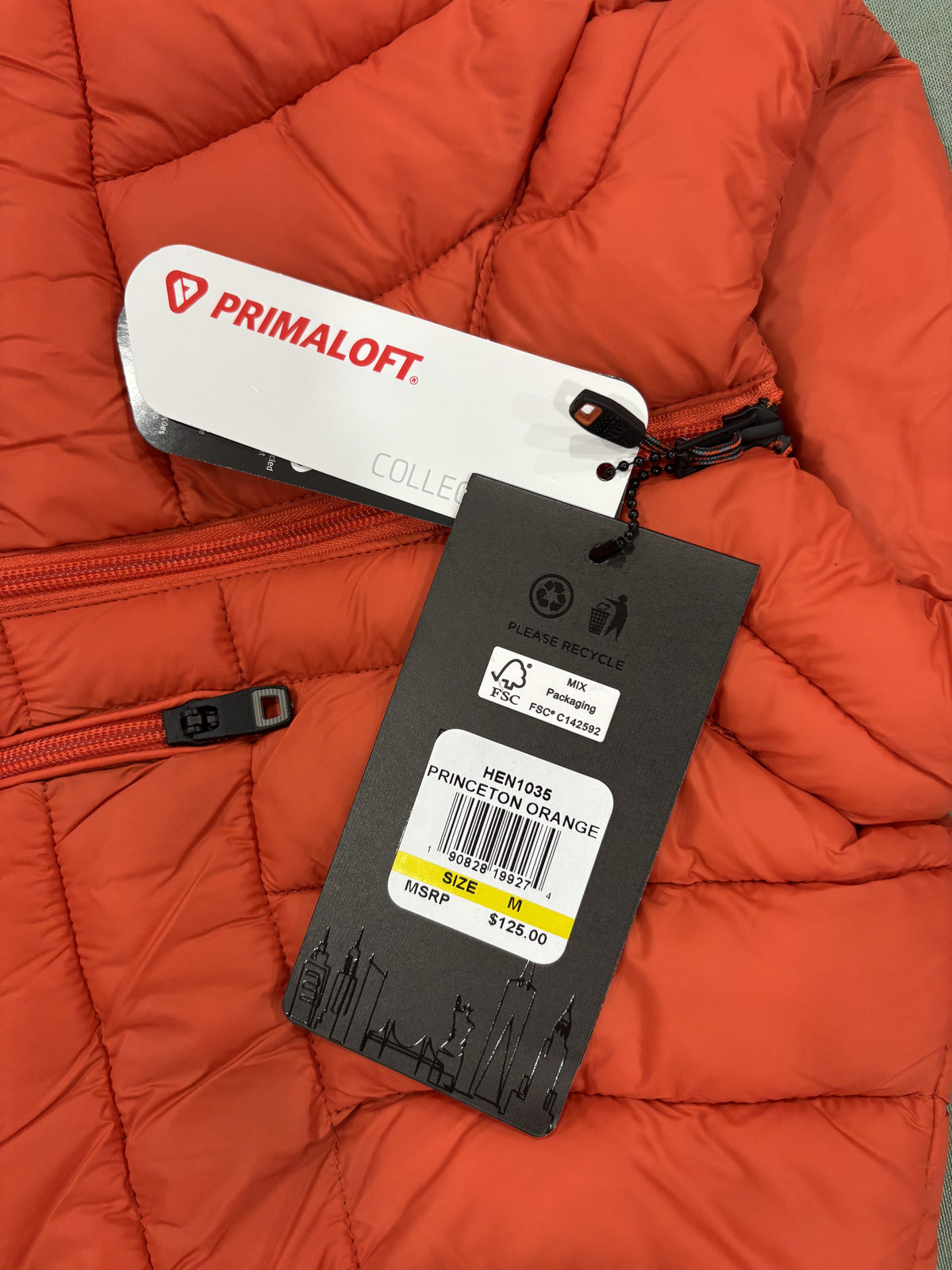 Hawke & Co Men's Performance Orange Primaloft Packable Puffy
