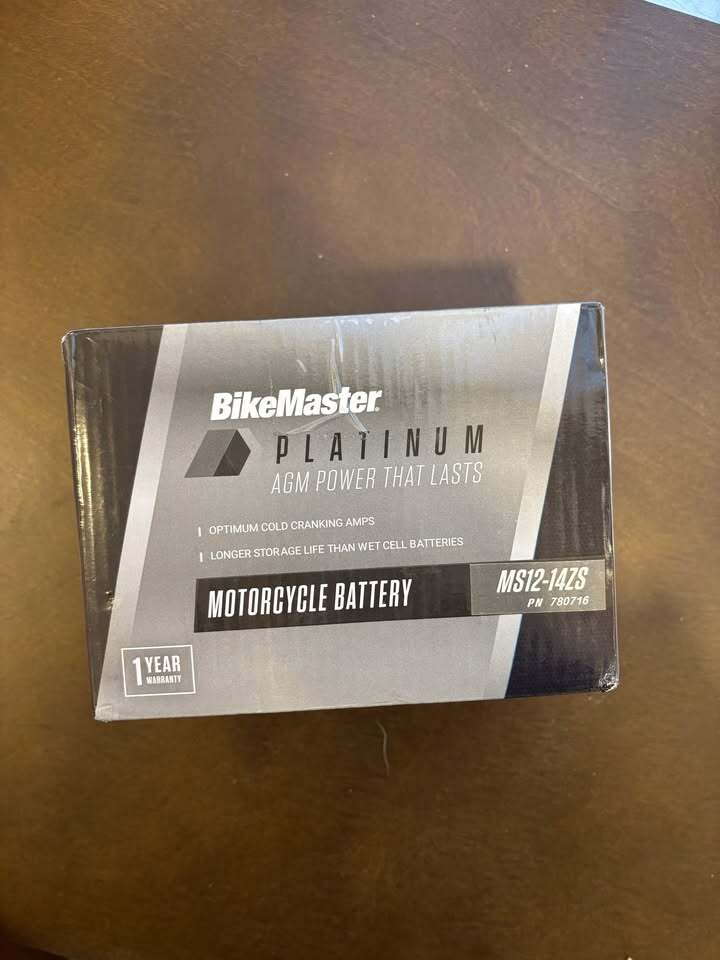 BikeMaster Platinum MS12-14ZS Motorcycle Battery AGM Power