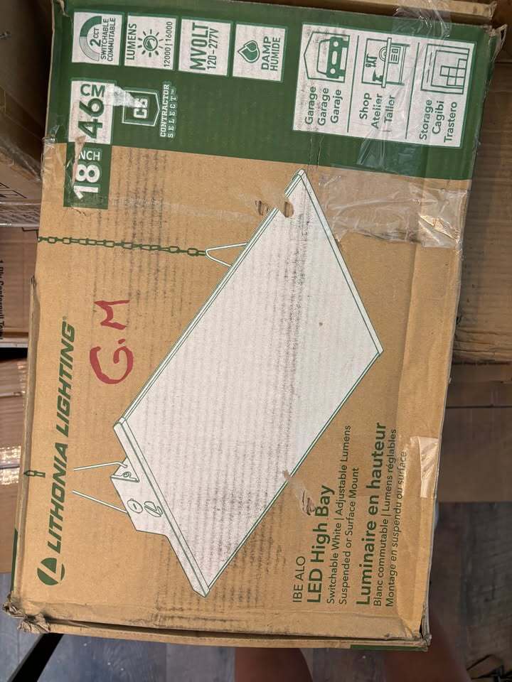Lithonia Lighting IBE ALO LED High Bay Light 18 Inch 12000/16000 Lumens Multi-Volt