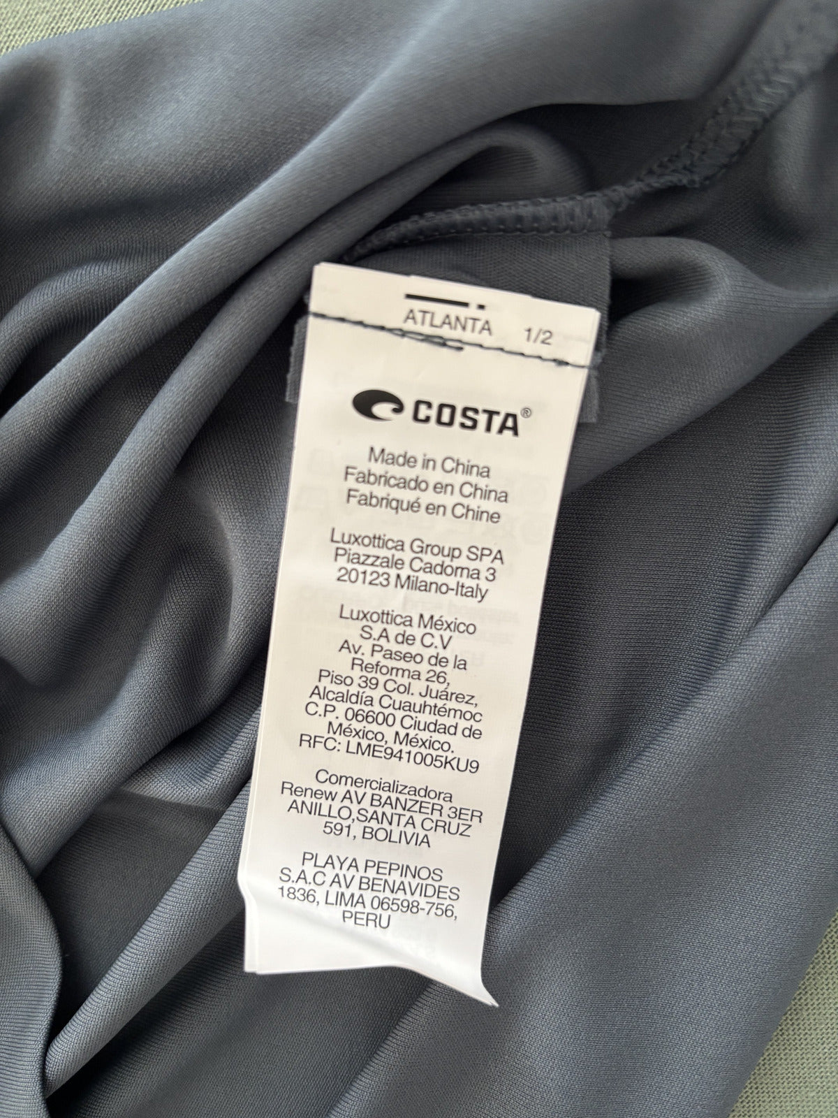 Costa Technical Crew Long Sleeve Shirt Large Gray with Logo