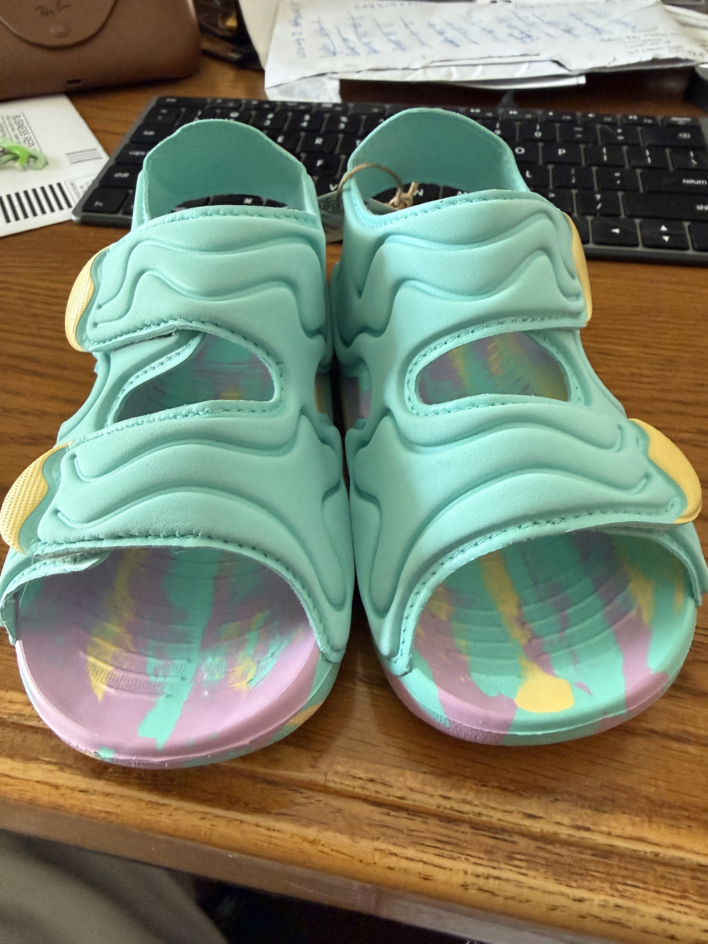 Adidas Altaswim 3I Kids Sandals Size 7K NWT - Aqua Tie-Dye