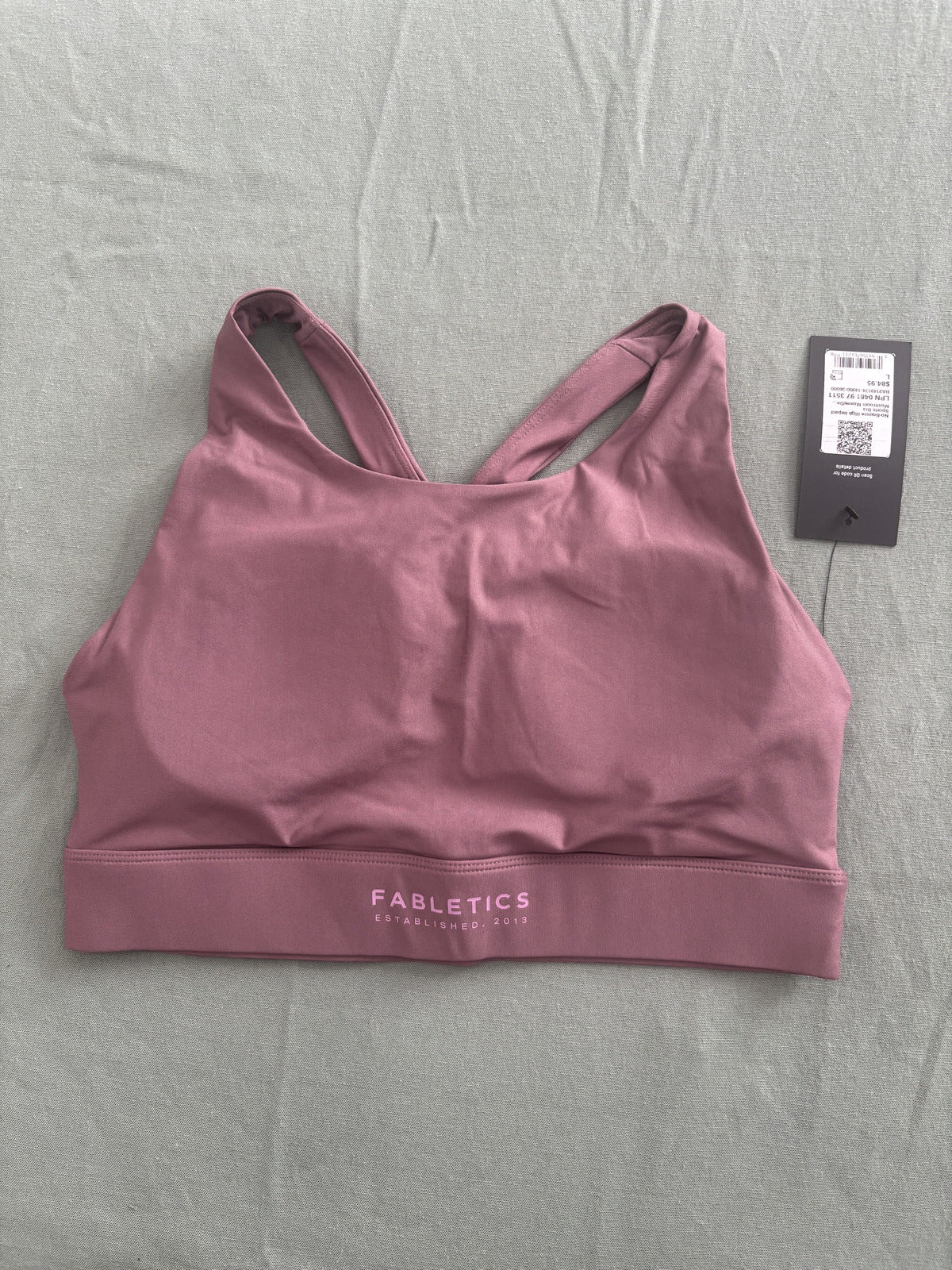 Fabletics No-Bounce High Impact Sports Bra Size L/10 Mauve
