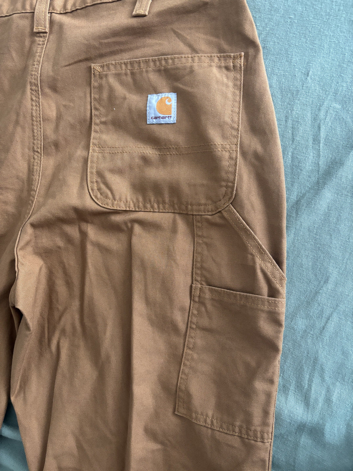 Carhartt Dungaree Fit Work Pants 36x34 Brown Heavy Duty
